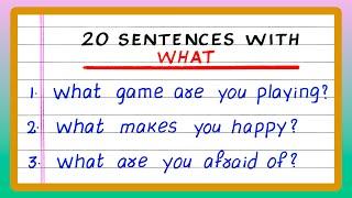 SENTENCES WITH WH QUESTIONS | WH WORDS | SENTENCES WITH WHAT | SIMPLE ENGLISH SENTENCES