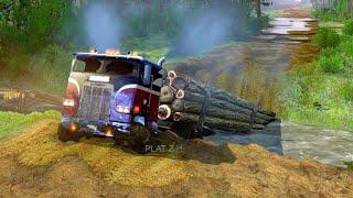 Overloaded logging trucks - the most dangerous roads |  Spintires Mudrunner