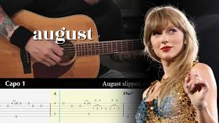 august - Taylor Swift - Fingerstyle Guitar TAB Tutorial