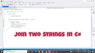 how to join two strings in c# | how to concatenate two strings in c#