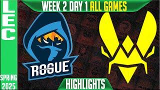 RGE vs VIT Highlights ALL GAMES | LEC Spring Split W2D1 2025 | Rogue vs Team Vitality