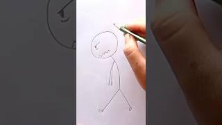 Angry  person walking cartoon stick figure drawing #drawing #art #cartoon #shorts #satisfying