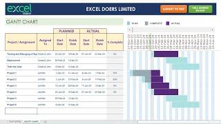 Gantt Chart Automate in Microsoft Excel for Project Management with Export PDF