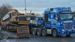 Moving the Big Long Reach Cat Excavator home for Refurb