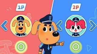 Who is the Best? Sheriff Labrador or Sheriff Papillon - Join Them and Play Checkers - Babybus Game