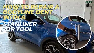 Best way to repair a bodyline dent using a Stanliner PDR tool! - quick access trim removal #pdr