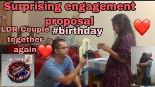 Surprising engagement “ marriage” proposal ( got engaged) #LDRCOUPLE  together again #birthday