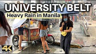 Heavy Rain Walk at University Belt Manila Philippines [4K]