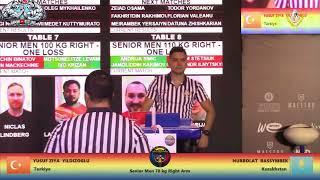 Nurbolat Bassymbek VS Yusuf Ziya Yildizoglu - 70kg SENIOR Men - World Armwrestling Championship 2024