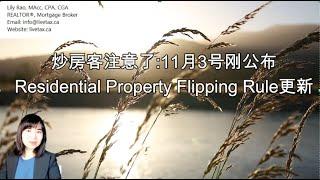 最新公布的炒房所得税规则-Residential Property Flipping Rule - A1103