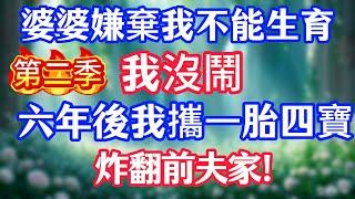 婆婆嫌棄我不能生育，我沒鬧，六年後我攜一胎四寶，炸翻前夫家！