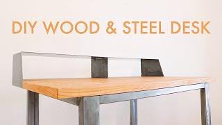 How to Build a Wood & Steel DESK // #diy #woodworking & #welding