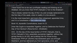 (SS) On what to think on on Shabbat, starting on book 7, chp 30 of the Apostolic Constitutions.