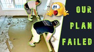 FLOOR LEVELING NIGHTMARE & YES WE ARE WEARING 