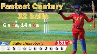 32 Balls Century | Bodhayan Chakraborty | Worlds Fastest Century | LCC Lions | Cricket In Colorado