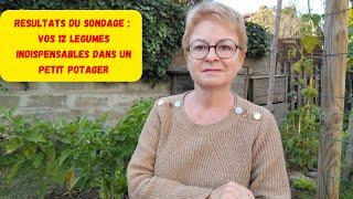 RÉSULTATS DU SONDAGE : VOS LÉGUMES INDISPENSABLES