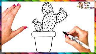 How To Draw A Cactus Step By Step  Cactus Drawing Easy