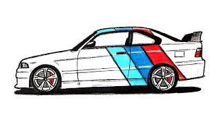 How to draw a BMW car