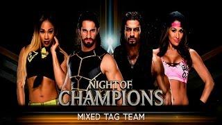 WWE 2K16 - Seth Rollins & Cameron vs Roman Reigns & Nikki Bella [MIXED] [1080p]