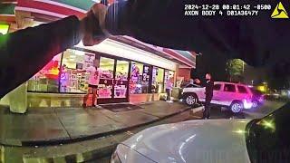 Police Use Taser to Subdue Knife-Wielding Man After Crashing Into 7-Eleven