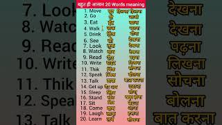 Hindi english words/ english words meaning/ hindi se english me translate/ hindi english/ words