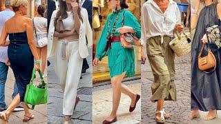 ITALIAN SUMMER FASHION 2024HOW TO LOOK GREAT IN HOT WEATHER ️ELEGANT SUMMER EVENING OUTFITS