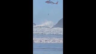 Coast Guard rescue at Ecola State Park, October 12, 2024