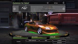 NFSU2 | Brian O'Conner's Toyota Supra from The Fast and The Furious | Tuning and Test Run