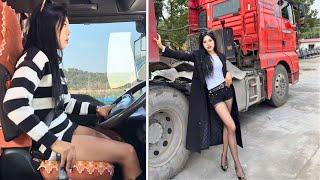 Female Truck Driver Taotao Hauling Scrap Metal with Style and Confidence 