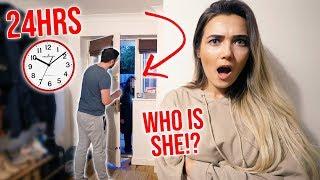 I Spent The Night In My Boyfriends House & He Had No Idea... (24 Hour Challenge)