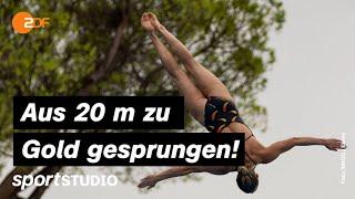 Klippenspringerin Schmidbauer gewinnt EM-Titel | Schwimm-EM Rom | sportstudio