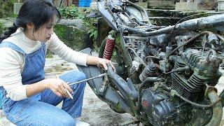 Genius Girl Spent 10 Days Successfully Repairing A Scrapped Motorcycle Covered In Moss! | Linguoer