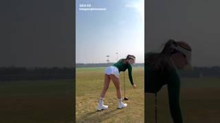 그저 감탄만 나오는 샷이네요. KLPGA 김은선 프로 드라이버샷.