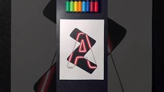 “A” with Neon Lights!  || What letter I Should Do Next?!  #artistomg #art #letter