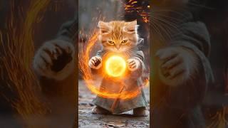 Cat Practices Fire Spell Gone Wrong #aishorts #cat #fantasy