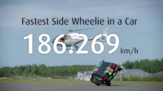 Vianor & Nokian Tyres - The fastest side wheelie in a car (short): Watch the Guinness World Record