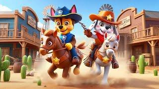 CHASE x MARSHALL Become Cowboys Of The Wild West?! Paw Patrol Ultimate Rescue | Rainbow 3