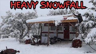 Gotta Clear The Camper Cover So It Won’t Collapse - My Snowy Off-Grid High Desert Homestead