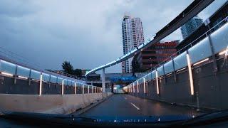 Calgary 4K - Driving in Downtown Calgary at Dusk