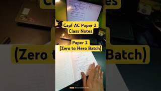 Capf AC Paper 2 Class Notes | Capf AC paper 2 (Zero to Hero Batch)#capf2025 #capfpaper2