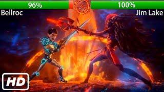 Jim Lake VS Bellroc Trollhunters Final Battle Healthbars And Percentage | Healthbars And Percentage