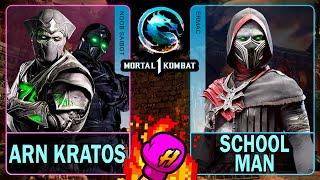 MK1 Arn Kratos (NOOB SAIBOT) VS School Man (ERMAC)Mortal Kombat 14K 60ᶠᵖˢ