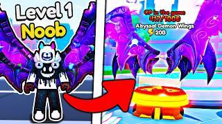 Starting over as NOOB with OP WINGS in Climb And Jump Tower! (Roblox)