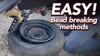 Easy ways to break a tire bead at home using simple tools! DIY