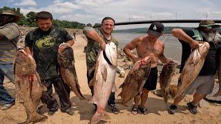 Fishing for MONSTERS at the Big Dam Bridge in Little Rock Arkansas! (Land of the GIANTS!)