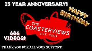 15 Year Anniversary video of TheCoasterViews! Thanks for all the support!