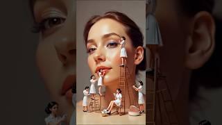 Many people are helping with the makeup together.#AI