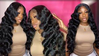 BEST WAVY WIG |Outre HD Lace Wig "DALILAH 34"| Detailed Step by Step install Tutorial | EBONYLINE