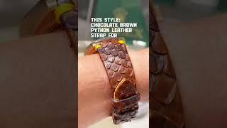 This Style: Chocolate Brown Python Leather strap for Rolex Oyster Perpetual Daydate timepieces.