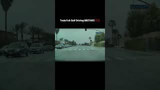 Tesla Full-Self Driving Mistake ‼️‼️ #elon #teslacar #tesla #fsd #realfsd #elonmusk #model3